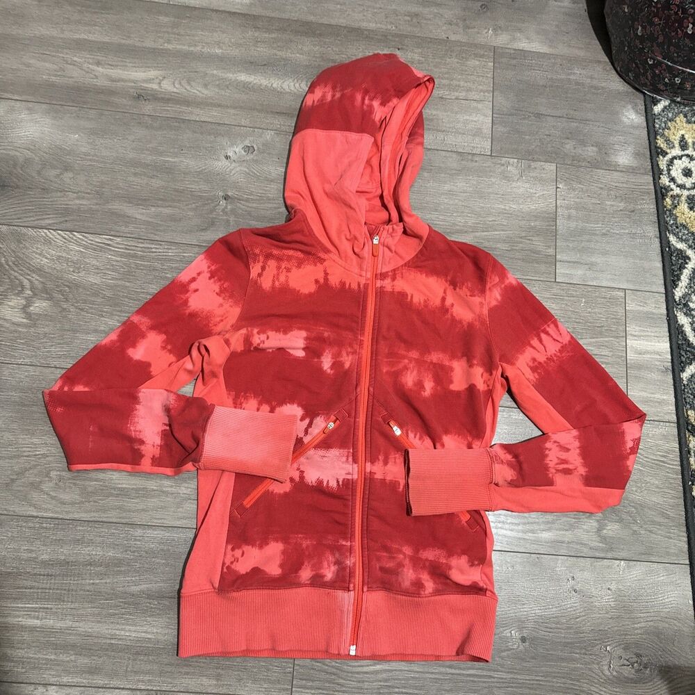 Nike Women’s Coral Tye Dye Color Full Zip Athletic Hoodie Jacket Size M Dri Fit